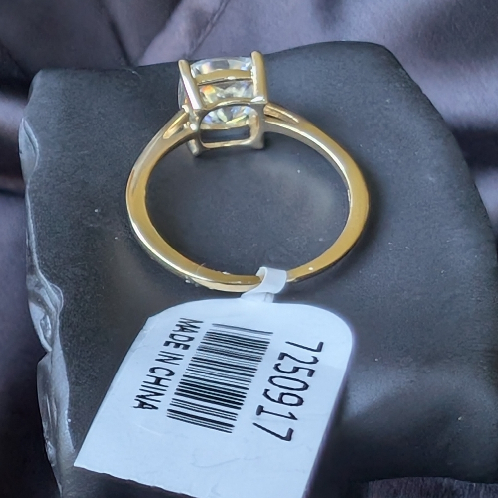 10K Gold Cushion Cut Moissanite Ring - Picture 5 of 5